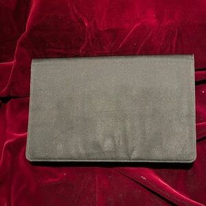 Black satin taffeta clutch purse envelope style